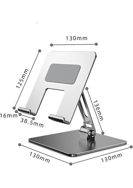 Ful Metal Ultra Sağlam Masaüstü Telefon, Tablet ve Notebook Standı, Açı Ayarlı Kaymaz Stand