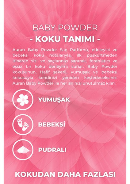 Bebek Pudrası Saç Parfümü Besleyici Ve Onarıcı Saç Bakım Spreyi Baby Powder Hair Perfume Spray 100ml fiyatları