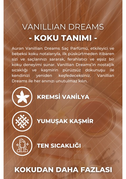 Vanilya Saç Parfümü Besleyici Ve Onarıcı Saç Bakım Spreyi Vanillian Dreams Hair Perfume Spray 100ml fiyatları