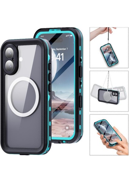 IPhone 16 Için Su Geçirmez Kılıf IP68 Su Geçirmez Tam Manyetik Kılıf 12FT In (Yurt Dışından)
