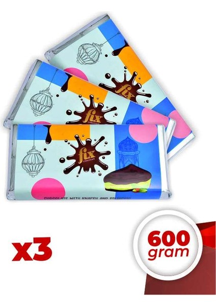 Fıstıklı Kadayıflı Gerçek Dubai Çikolatası 3'lü Fırsat Paketi