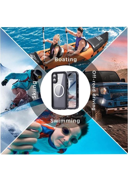 IPhone 16 Için Su Geçirmez Kılıf IP68 Su Geçirmez Tam Manyetik Kılıf 12FT In (Yurt Dışından) fiyatları
