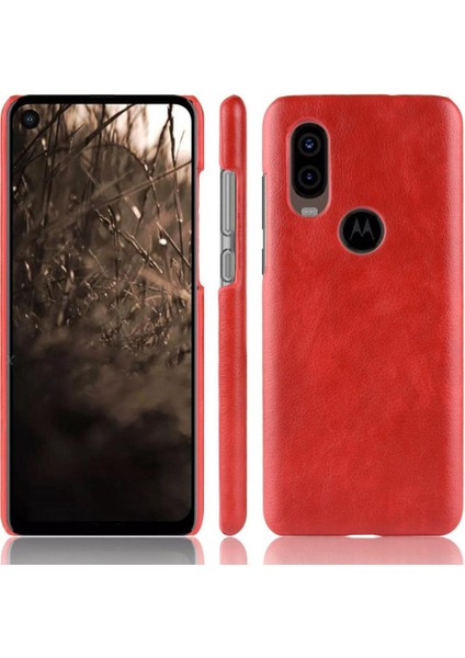 Motorola One Vision Uyumluluk Anti Scratch Retro Lychee Için Retro Kılıf (Yurt Dışından)