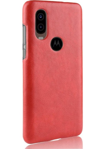 Motorola One Vision Uyumluluk Anti Scratch Retro Lychee Için Retro Kılıf (Yurt Dışından)