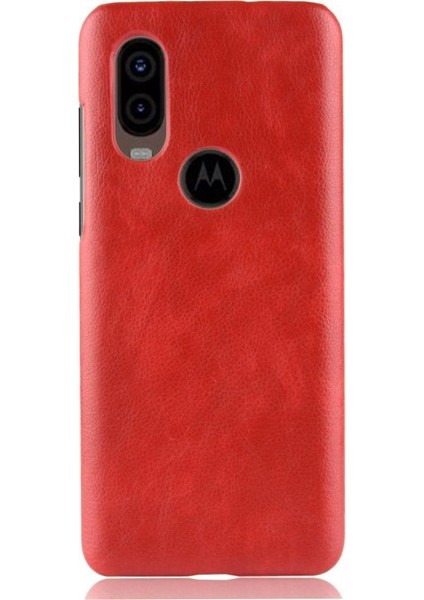 Motorola One Vision Uyumluluk Anti Scratch Retro Lychee Için Retro Kılıf (Yurt Dışından)