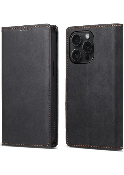 IPhone 15 Için Flip Case Pro Iş Rahat Kickstand Darbeye Kart Yuvası (Yurt Dışından)