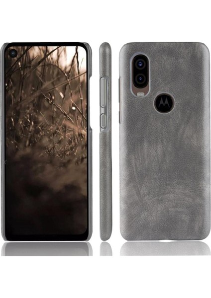 Motorola One Vision Uyumluluk Anti Scratch Retro Lychee Için Retro Kılıf (Yurt Dışından)