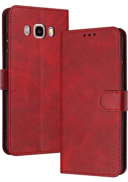 Samsung Galaxy J7 2016 Saf Renk Için Flip Case Kart Yuvası ile Pu Deri (Yurt Dışından)