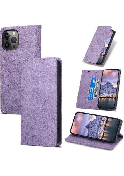 IPhone 13 Için Flip Case Pro Max Kart Yuvası Kickstand Darbeye Iş (Yurt Dışından)