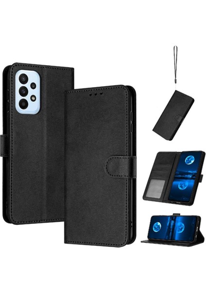 Samsung Galaxy A53 5g Saf Renk Pu Deri Kickstand Için Flip Case (Yurt Dışından)