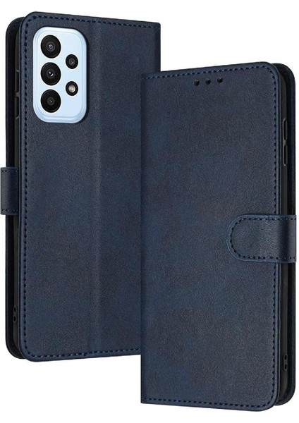 Samsung Galaxy A53 5g Saf Renk Pu Deri Kickstand Için Flip Case (Yurt Dışından)