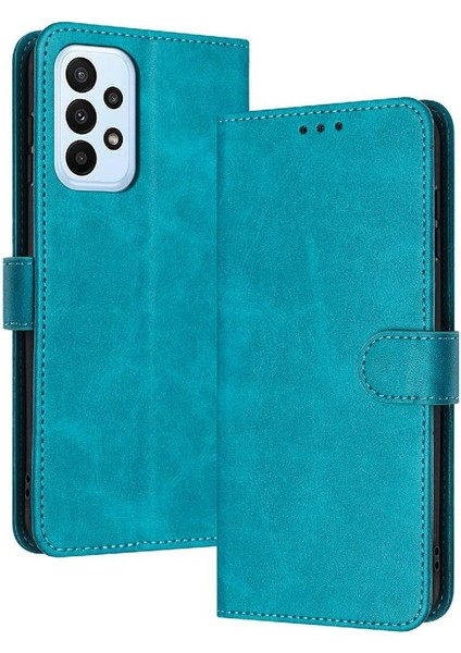 Samsung Galaxy A53 5g Saf Renk Pu Deri Kickstand Için Flip Case (Yurt Dışından)
