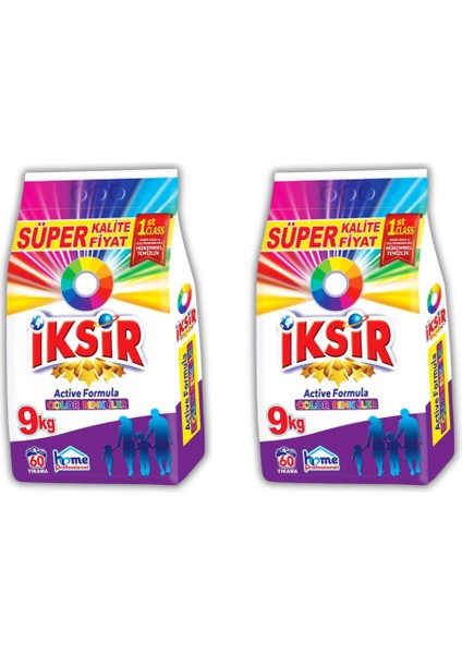 Iksir Toz Deterjan Renkliler Için 120 Yıkama 2 x 9 kg