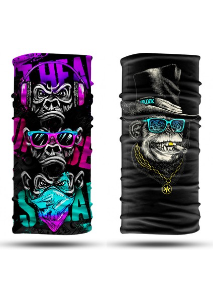 2'li Set Bandana Erkek Bandana Kadın Bandana Motosiklet Bandana Boyunluk Balaklava Outdoor Maske
