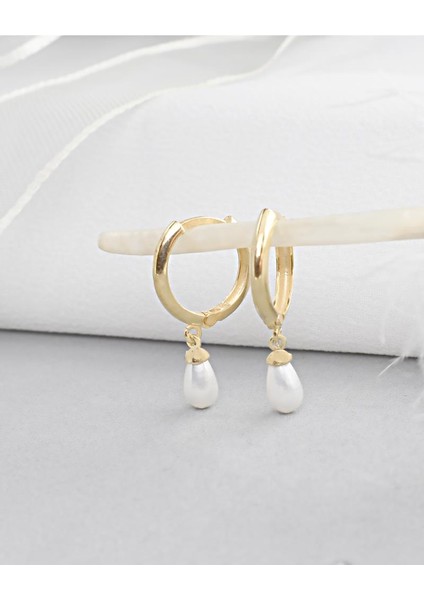 18K Serie Oro Hakiki Inci Halka Minimal Gümüş Küpe fiyatları