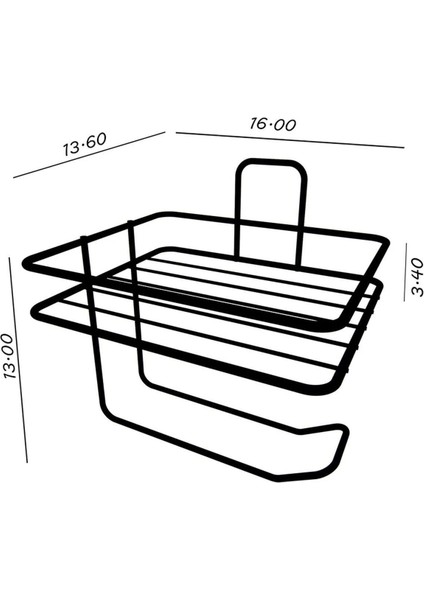 Yapışkanlı Tuvalet Kağıtlığı Tutacağı Askısı Mat Siyah Metal Tuvalet Kağıtlık