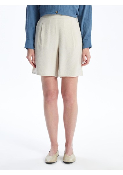 Lcwaıkıkı Classic Kadın Beli Lastikli Düz Şort modelleri