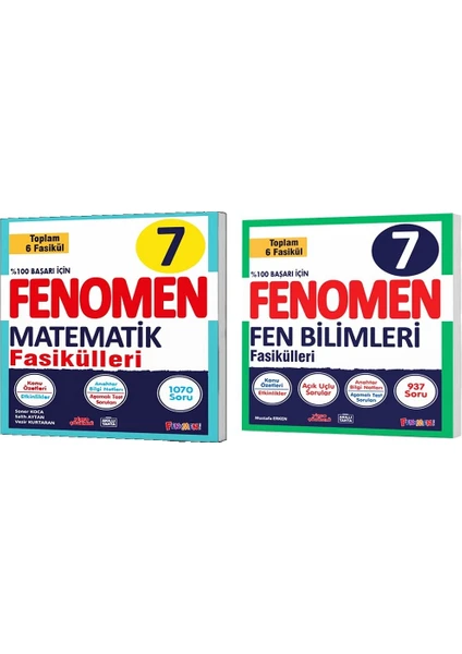 Fenomen Yayınları Okul 2025 7. Sınıf Matematik + Fen Bilimleri Fasikül Seti 2 Kitap