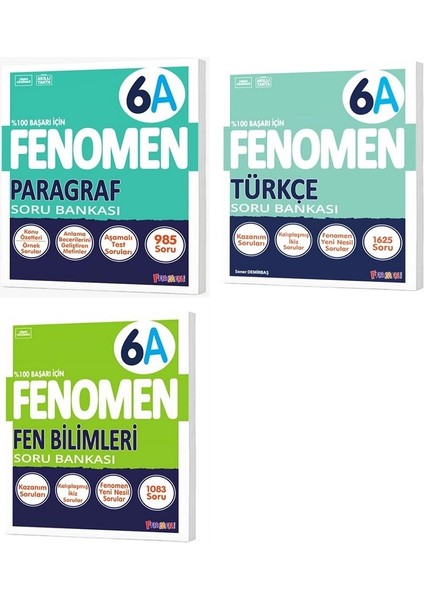 Okul 2025 6. Sınıf Paragraf + Türkçe + Fen A Serisi Soru Seti 3 Kitap