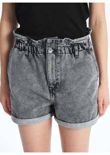 Lcw Jeans Kadın Beli Lastikli Düz Jean Şort fırsatları