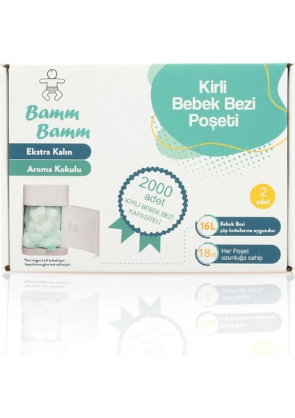 Bamm 2000 Kirli Bebek Bezi Kapasiteli Çöp Poşeti