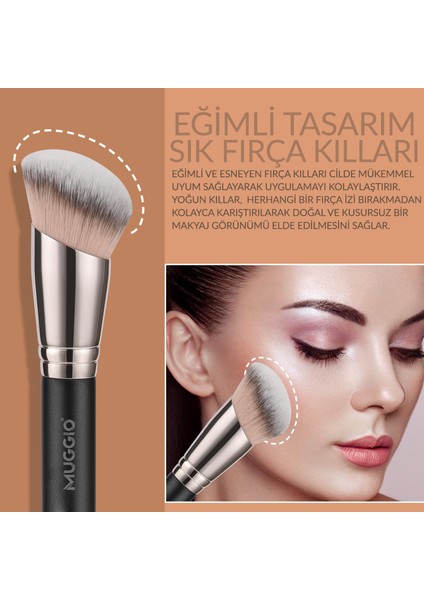 Premium Açılı Fondöten, Kontur, Sabitleme Makyaj Fırçası modelleri