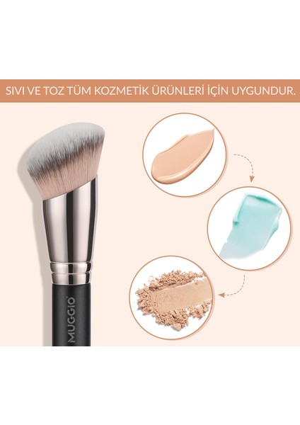 Premium Açılı Fondöten, Kontur, Sabitleme Makyaj Fırçası fırsatları