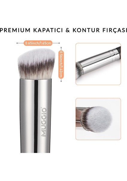 Premium Açılı Kapatıcı, Ince Kontur Makyaj Fırçası