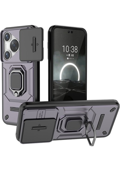 Huawei Pura 70 Pro Plus Kamera Koruması Halka Standı Zırh Cep Telefonu Kılıfı (Yurt Dışından)