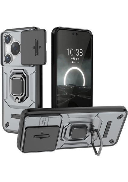 Huawei Pura 70 Pro Plus Kamera Koruması Halka Standı Zırh Cep Telefonu Kılıfı (Yurt Dışından)