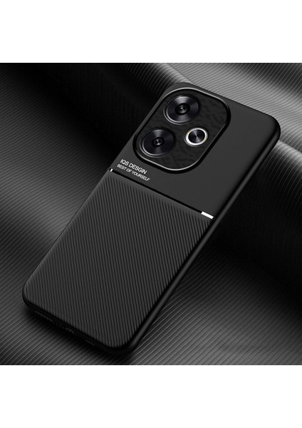 Poco F6 Araba Manyetik Emme Çizgili Doku Cep Telefonu Kılıfı (Yurt Dışından)