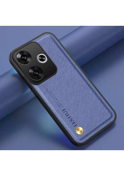 Poco F6 Araba Manyetik Emme Çapraz Desenli Pu Cep Telefonu Kılıfı (Yurt Dışından)