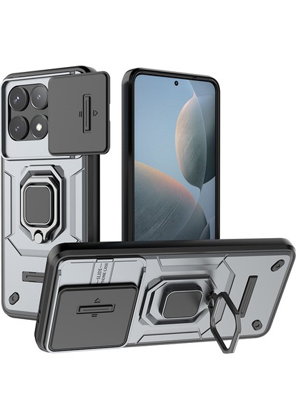 Poco F6 Pro Halka Standı Zırh Kamera Koruması Cep Telefonu Kılıfı (Yurt Dışından)