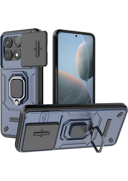 Poco F6 Pro Halka Standı Zırh Kamera Koruması Cep Telefonu Kılıfı (Yurt Dışından)