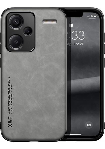 Xiaomi Redmi Note 13 Pro Plus Araba Manyetik Emme Cilt Hissi Pu Cep Telefonu Kılıfı (Yurt Dışından)