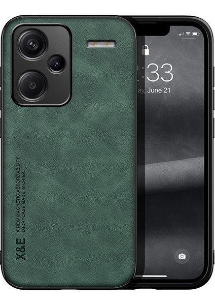 Xiaomi Redmi Note 13 Pro Plus Araba Manyetik Emme Cilt Hissi Pu Cep Telefonu Kılıfı (Yurt Dışından)
