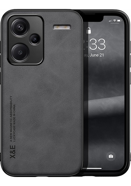 Xiaomi Redmi Note 13 Pro Plus Araba Manyetik Emme Cilt Hissi Pu Cep Telefonu Kılıfı (Yurt Dışından)