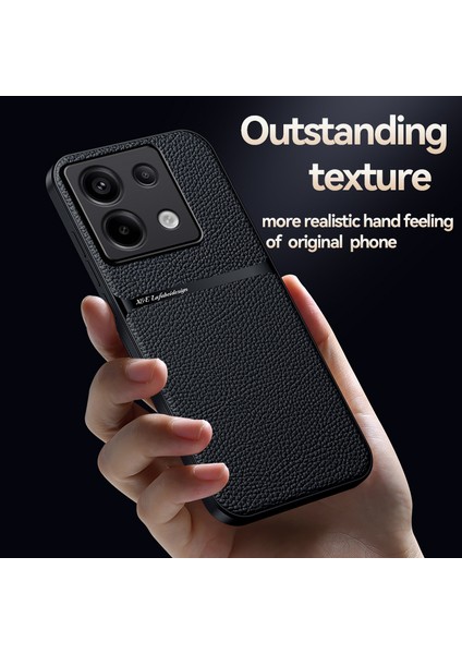 Xiaomi Redmi Note 13 Pro Plus Araba Manyetik Emme Litchi Desenli Pu Cep Telefonu Kılıfı (Yurt Dışından)