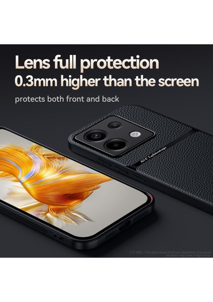 Xiaomi Redmi Note 13 Pro Plus Araba Manyetik Emme Litchi Desenli Pu Cep Telefonu Kılıfı (Yurt Dışından)