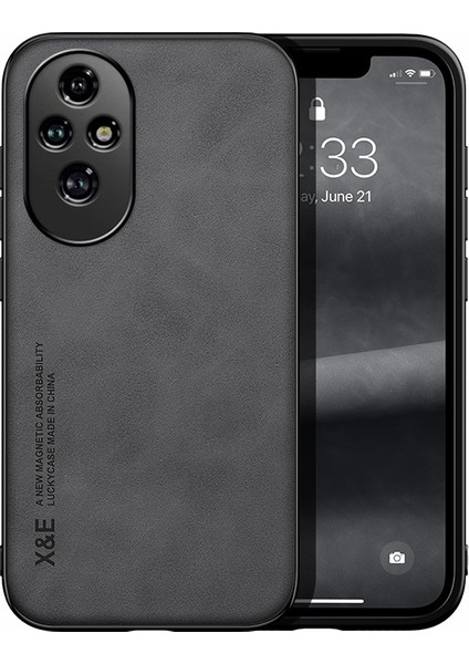 Honor 200 Pro Cilt Hissi Araba Manyetik Emme Pu Cep Telefonu Kılıfı (Yurt Dışından)