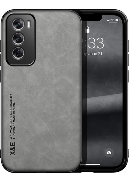 Oppo RENO12 Pro Cilt Hissi Araba Manyetik Emme Pu Cep Telefonu Kılıfı (Yurt Dışından)