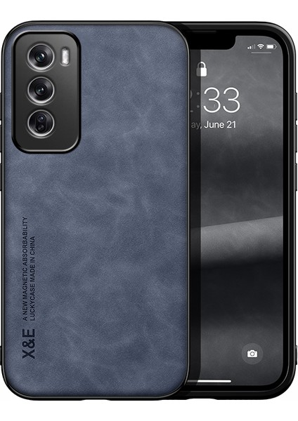 Oppo RENO12 Pro Cilt Hissi Araba Manyetik Emme Pu Cep Telefonu Kılıfı (Yurt Dışından)