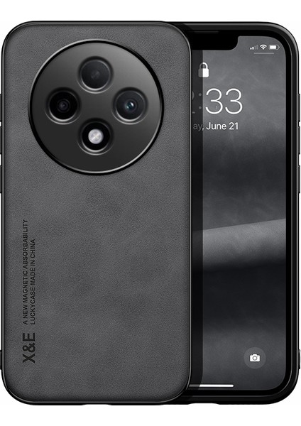 Oppo RENO12 F Cilt Hissi Araba Manyetik Emme Pu Cep Telefonu Kılıfı (Yurt Dışından)