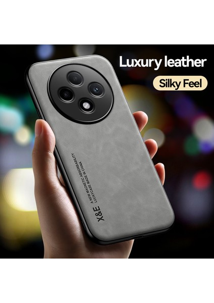 Oppo RENO12 F Cilt Hissi Araba Manyetik Emme Pu Cep Telefonu Kılıfı (Yurt Dışından)
