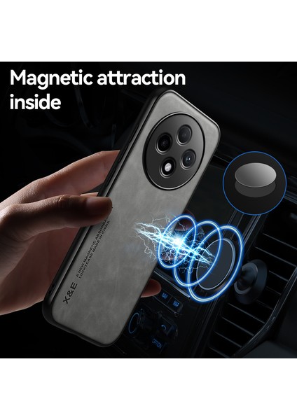 Oppo RENO12 F Cilt Hissi Araba Manyetik Emme Pu Cep Telefonu Kılıfı (Yurt Dışından)