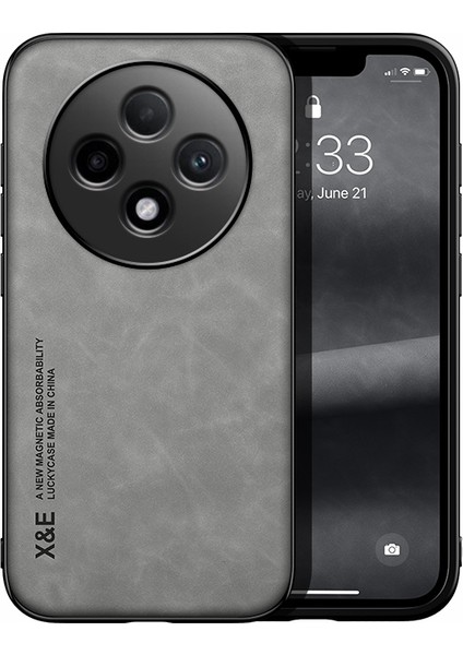 Oppo RENO12 F Cilt Hissi Araba Manyetik Emme Pu Cep Telefonu Kılıfı (Yurt Dışından)