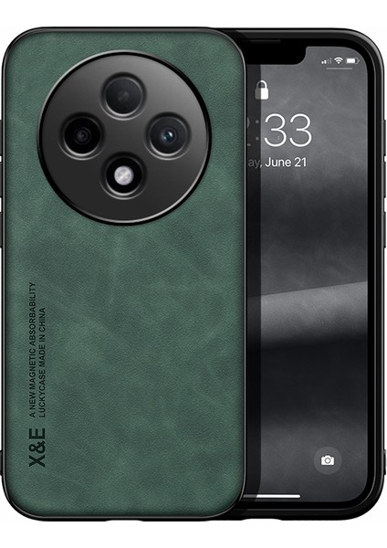 Oppo RENO12 F Cilt Hissi Araba Manyetik Emme Pu Cep Telefonu Kılıfı (Yurt Dışından)