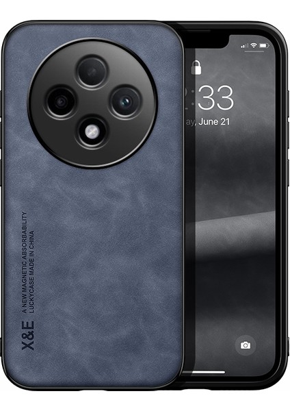 Oppo RENO12 F Cilt Hissi Araba Manyetik Emme Pu Cep Telefonu Kılıfı (Yurt Dışından)