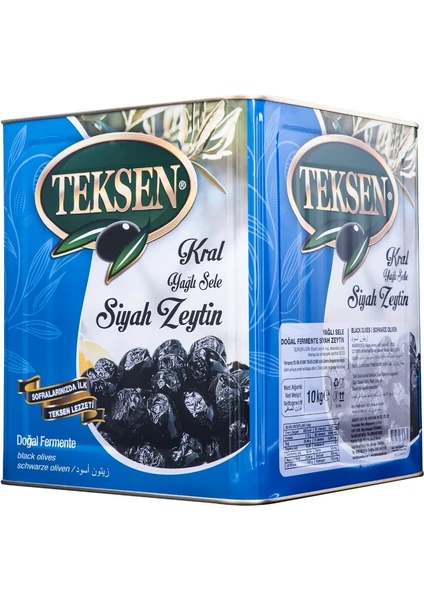 Teksen Yağlı Sele Siyah Zeytin Teneke-Mavi 10KG