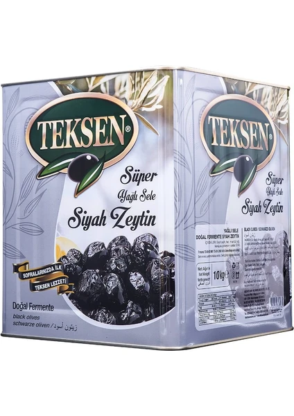 Teksen Yağlı Sele Siyah Zeytin Teneke-Gri 10KG